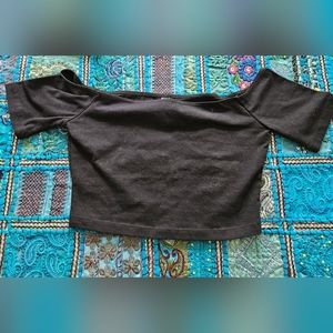 American Apparel off shoulder black crop top small